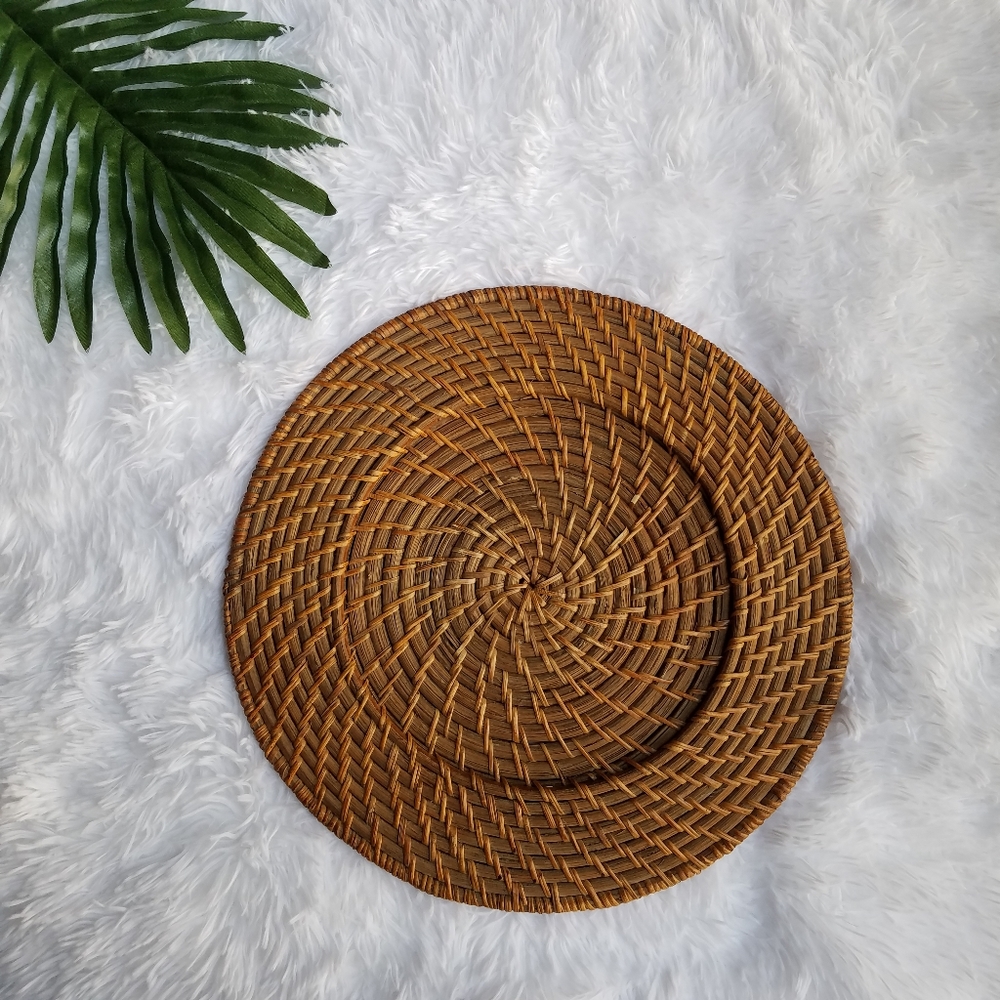 Vintage Rattan Charger Plate